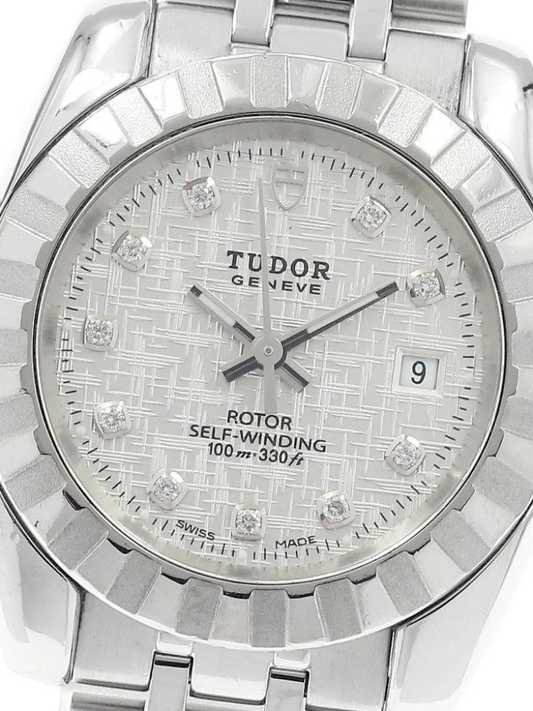 Tudor Classic Date 22010 10p Diamond Silver Dial Automatic Ladies Watch942981